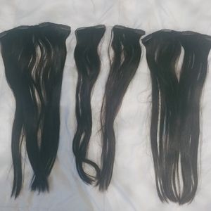 Dark Brown/Black Hair Extensions 18 Inch 4 Pcs Set